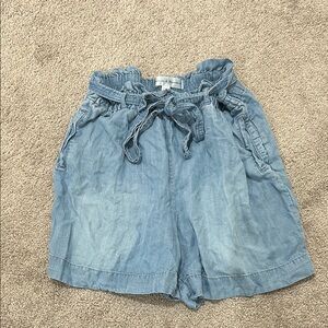 Chelsea & Theodore Blue Jean Shorts with Paper Bag Waist